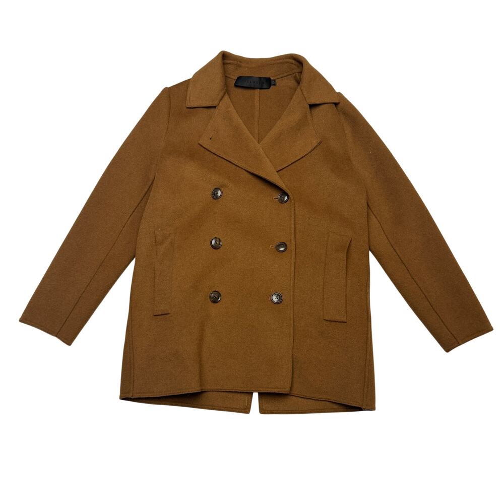 Jenni Kayne Double Breasted Wool Cashmere Pea Coat Women's XS Quiet Luxury